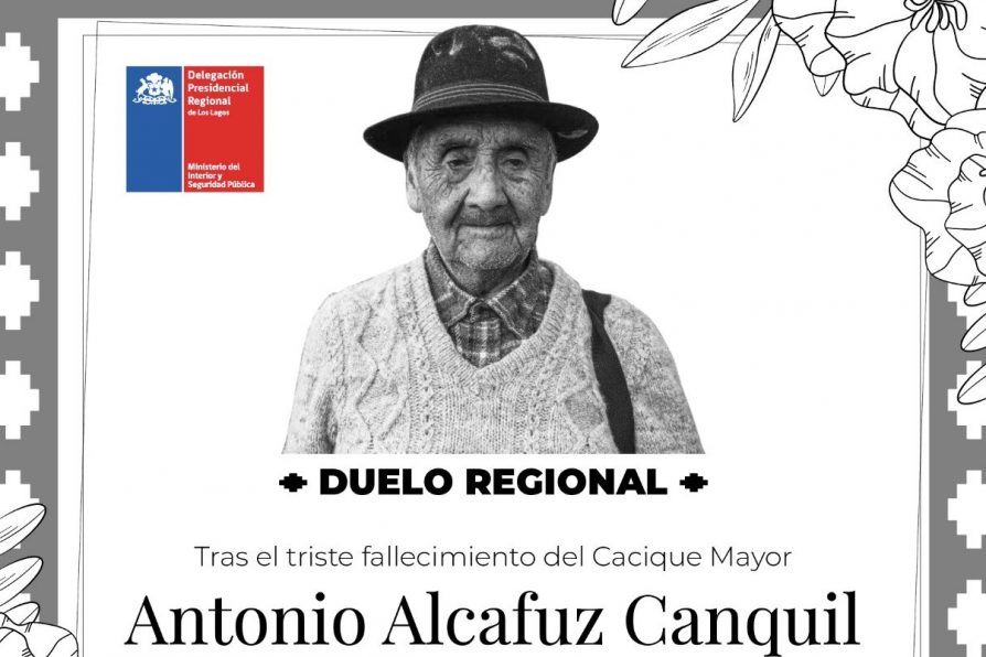 Duelo regional por fallecimiento del cacique mayor Antonio Alcafuz Canquil